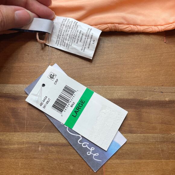 ISABELLA ROSE Champagne Beaded Bikini Top and Maui  bottom peach, Large - Picture 3 of 11